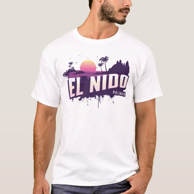 Camiseta El Nido Palawan - Recuerdos retro de isla filipina (Anverso)