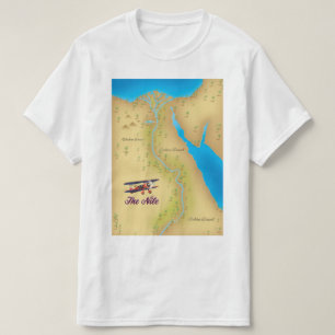 Camiseta El Nilo cartel de mapa antiguo estilo vintage