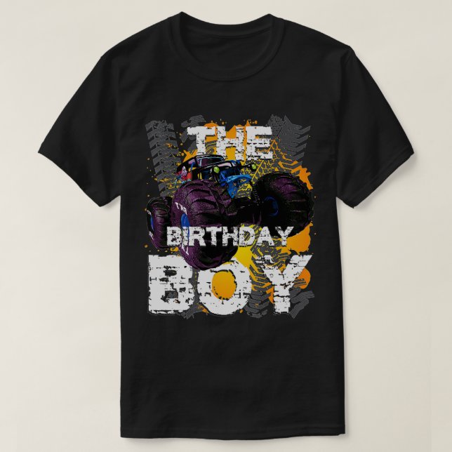Camiseta El niño de cumpleaños Monstruo Camión de la famili (Diseño del anverso)