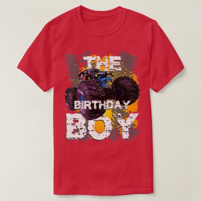 Camiseta El niño de cumpleaños Monstruo Camión de la famili (Diseño del anverso)