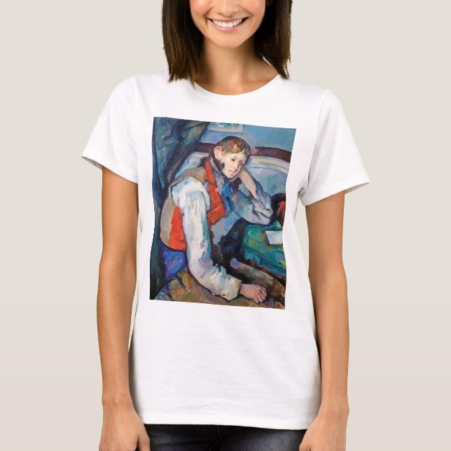 Camiseta El niño en el chaleco rojo, Cezanne (Anverso)