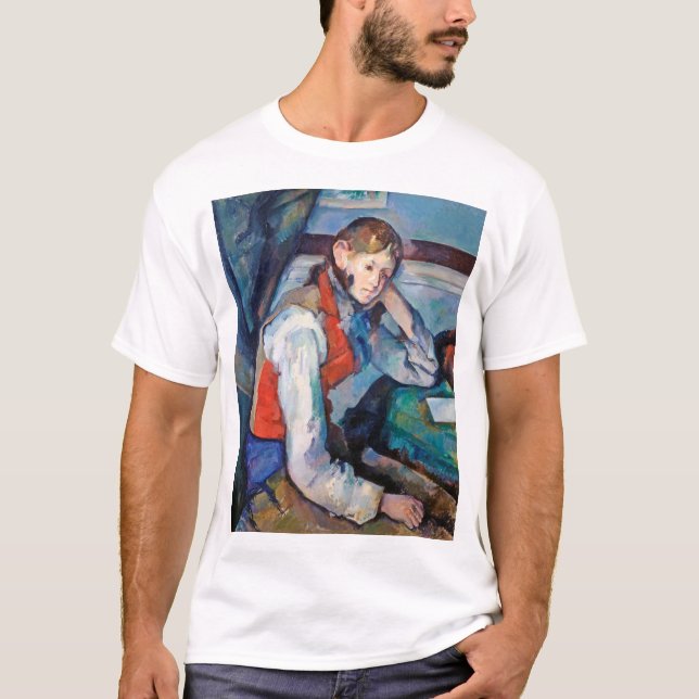 Camiseta El niño en el chaleco rojo, Cezanne (Anverso)