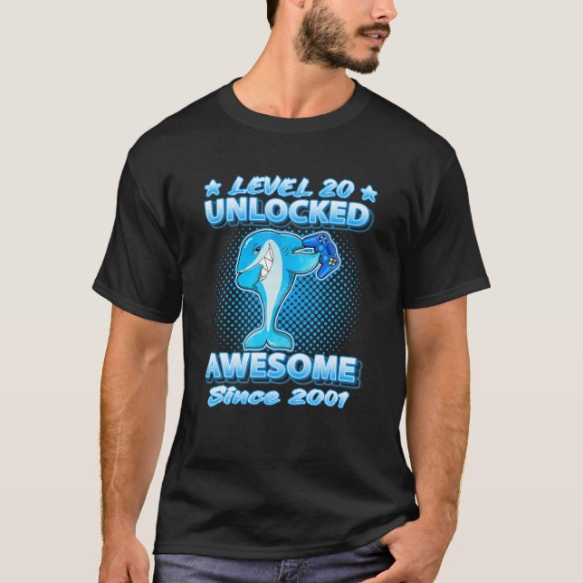 Camiseta El nivel 20 desbloqueado increíble desde 2001 Dabb (Anverso)