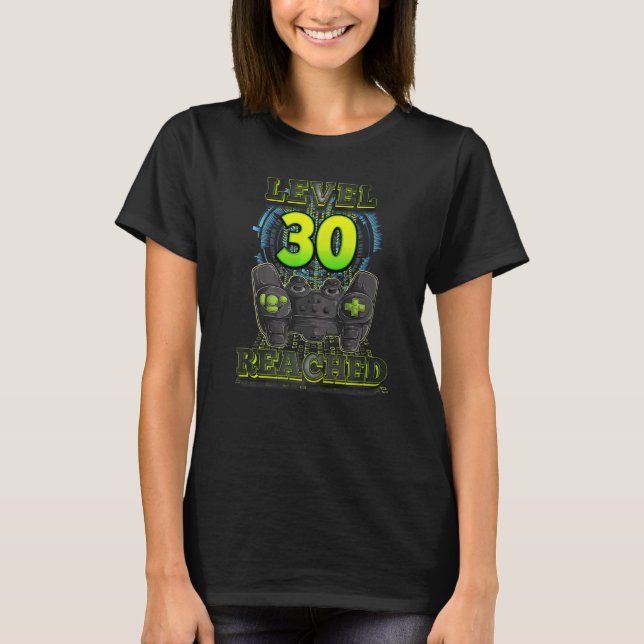 Camiseta El nivel de cumpleaños 30 de Gamer llegó a los hom (Anverso)