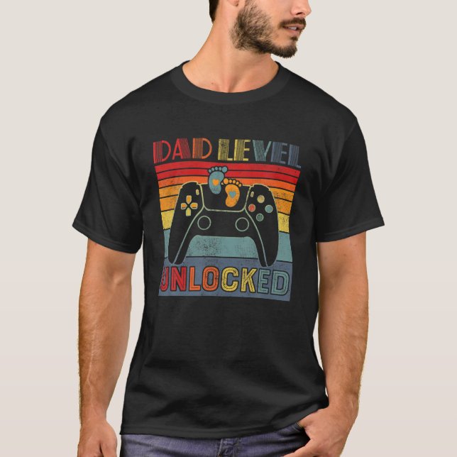 Camiseta El nivel de papá de la vendimia del Día del Padre  (Anverso)