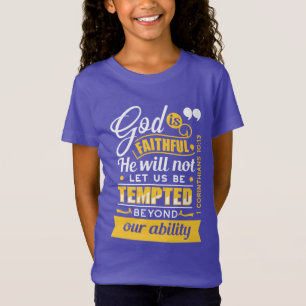 Camiseta Él no te dejará ser tentado - Versículo Bíblico