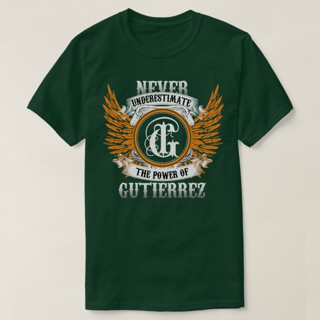 Camiseta El nombre de Gutiérrez Shirt nunca subestima el po (Diseño del anverso)
