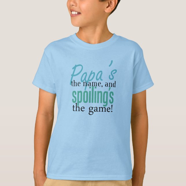 Camiseta El nombre de la papá, y estropeo del juego (Anverso)