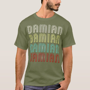 Camiseta El Nombre Es Damian En La Divertida Disco Retro Vi