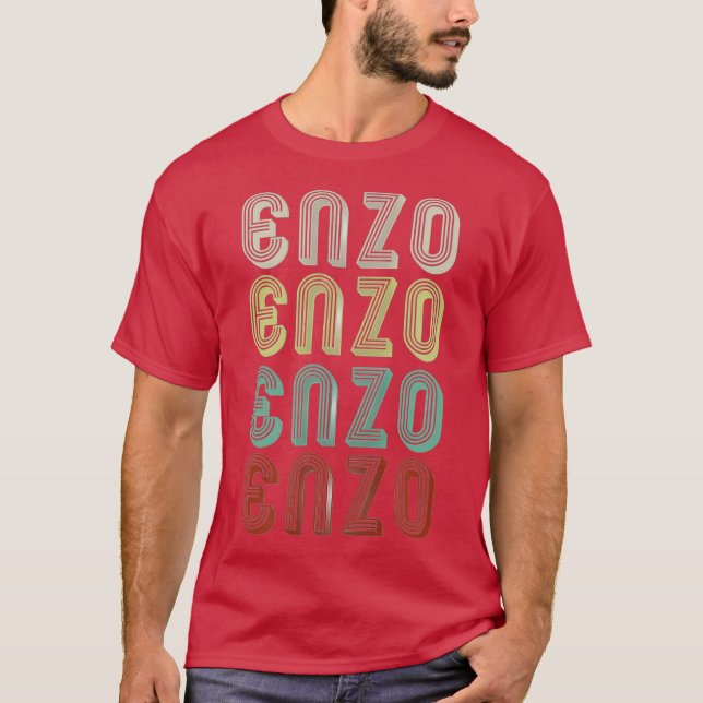 Camiseta El Nombre Es Enzo En La Discoteca Divertida Retro  (Anverso)