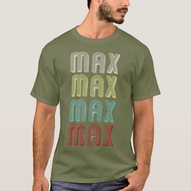 Camiseta El Nombre Es Max En La Divertida Disco Retro Vinta (Anverso)
