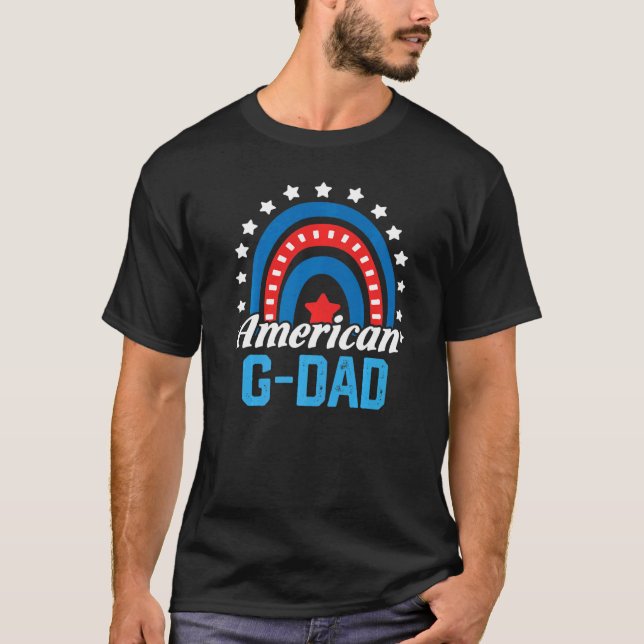Camiseta El Norteamericano G Dad Rainbow Usa Flag 4 De Juli (Anverso)