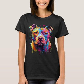 Camiseta El norteamericano Pitbull Terrier Splash Art Pitbu