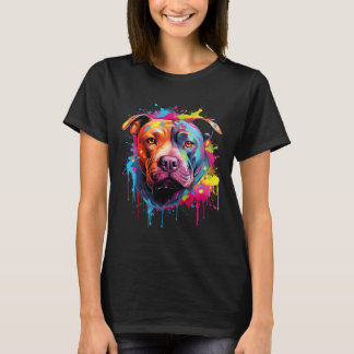 Camiseta El norteamericano Pitbull Terrier Splash Art Pitbu