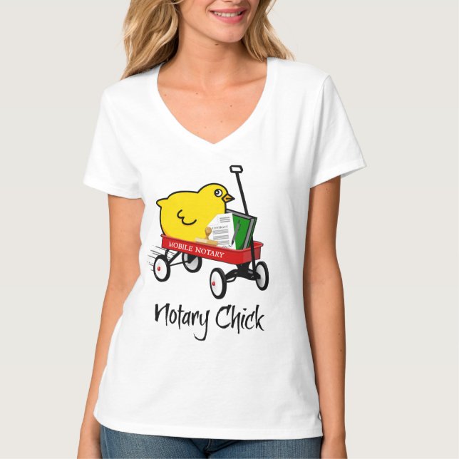 Camiseta El notario móvil que monta un pequeño vagón rojo (Anverso)