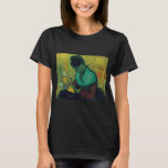 Camiseta El nuevo lector Vincent Van Gogh<br><div class="desc">La camiseta incluye "Une liseuse de romans", es decir, "A Novel Reader" (1888) de Vincent Van Gogh, originalmente un cuadro de aceite sobre lienzo. Presenta a una mujer con su rostro en un libro, una biblioteca y una escalera detrás de ella. La mujer está en tonos fríos, mientras que el...</div>