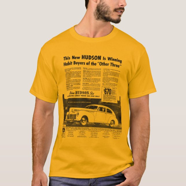 Camiseta El nuevo oro 1940 del automóvil del HUDSON (Anverso)