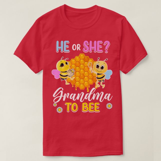 Camiseta Él O Ella Abuela Para Apostar A La Revelación De G (Diseño del anverso)