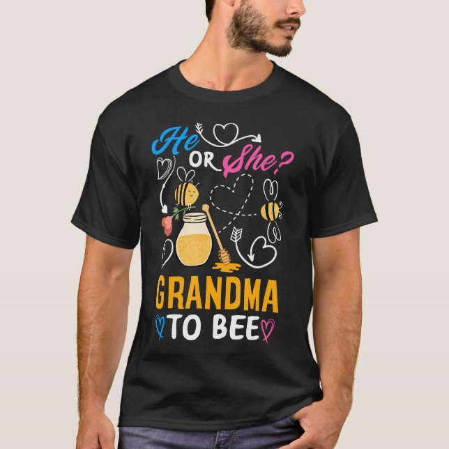 Camiseta Él O Ella Abuela Para Ser Fiesta De Revelación De  (Anverso)