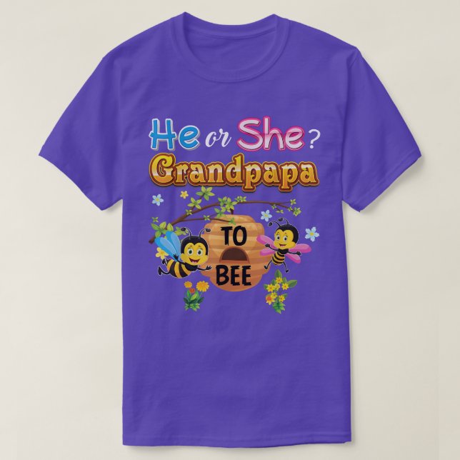 Camiseta Él o Ella Abuelo Para Abeja Revelación de Género d (Diseño del anverso)