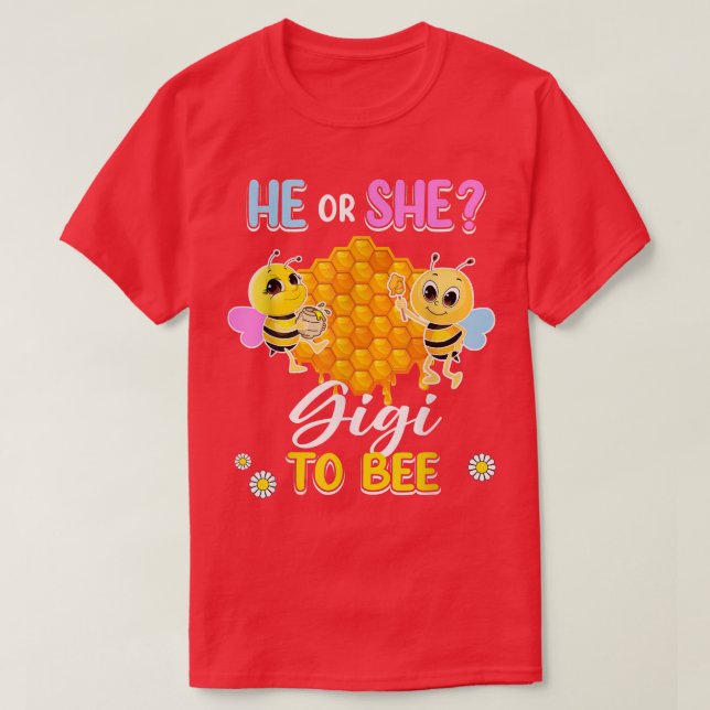 Camiseta Él O Ella Gigi Para Apostar A La Revelación De Gén (Diseño del anverso)