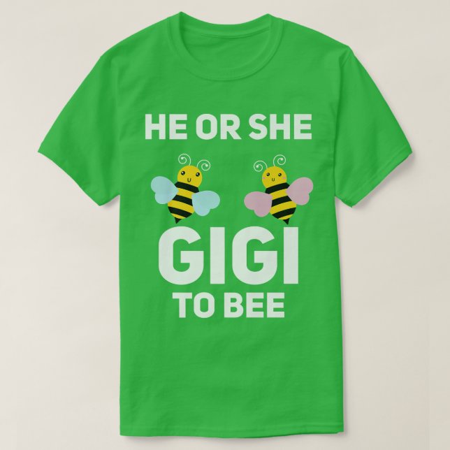 Camiseta Él O Ella Gigi Para Apostar A La Revelación De Gén (Diseño del anverso)
