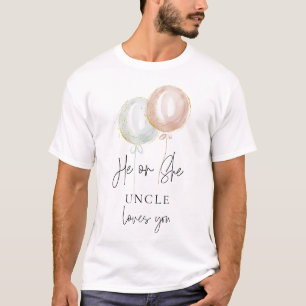 Camiseta El o ella globo género revelan al tío de la famili
