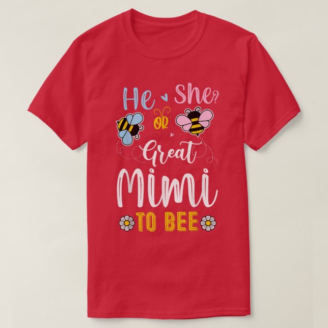 Camiseta Él O Ella Gran Mimi Para Ser Reval De Género (Diseño del anverso)