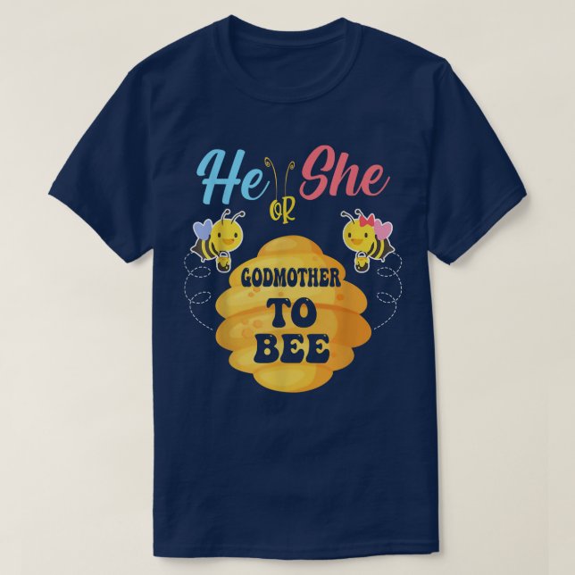 Camiseta Él O Ella Madrina Serán El Género (Diseño del anverso)