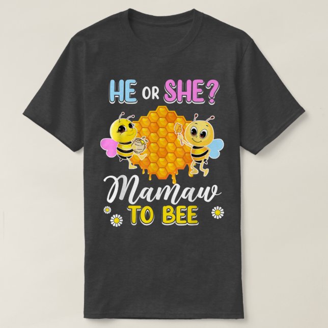 Camiseta Él O Ella Mamaw Para Apostar La Revelación De Géne (Diseño del anverso)