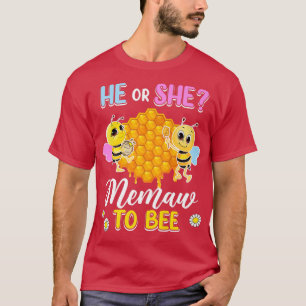 Camiseta Él O Ella Memaw Para Apostar A La Revelación De Gé