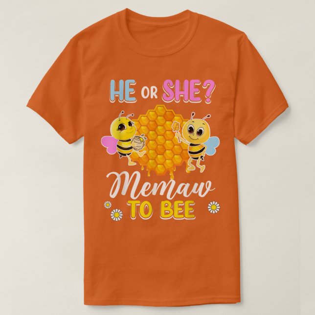 Camiseta Él O Ella Memaw Para Apostar A La Revelación De Gé (Diseño del anverso)
