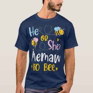 Camiseta Él O Ella Memaw Para Apostar La Revelación De Géne