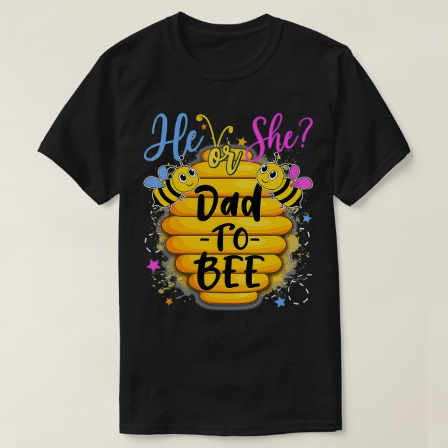 Camiseta Él O Ella Papá Para Ser Amante De La Revelación De (Diseño del anverso)