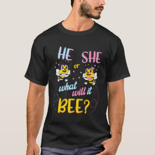 Camiseta Él O Ella Qué Será El Género Del Bebé Revelar Preg
