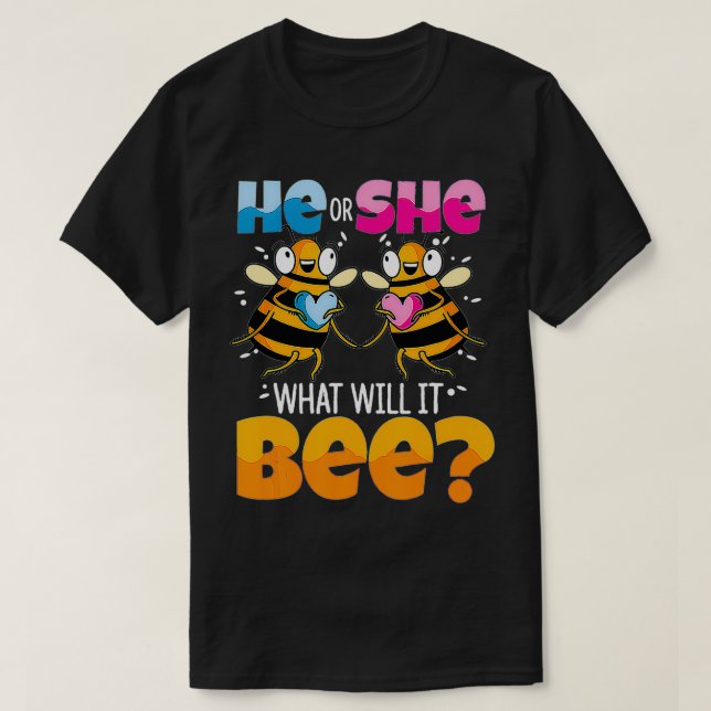 Camiseta Él O Ella Qué Será La Revelación De Género Del Beb (Diseño del anverso)