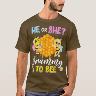 Camiseta Él O Ella Se Grammy Para Ser Baby Shower Revelador