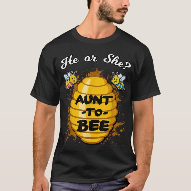 Camiseta Él O Ella Se Tía El Anuncio De Revelación De Bebés (Anverso)