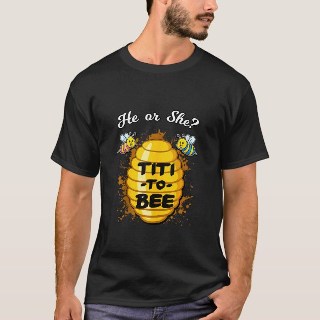 Camiseta Él O Ella Se Titi Para Ser Invitación De Revelació (Anverso)