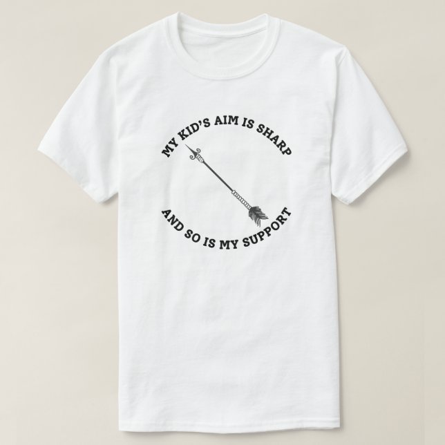 Camiseta El objetivo de mi hijo es agudo | Archery Dad (Diseño del anverso)