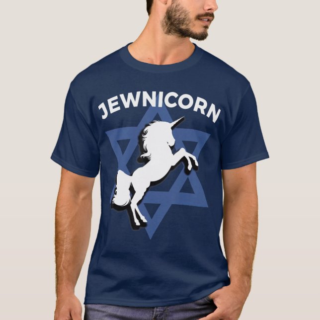 Camiseta El obsequio judío de Jewnicorn Funny Hanukkah (Anverso)