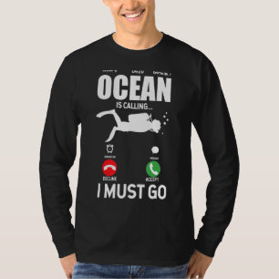 Camiseta El Océano Dice Que Debo Ir A Scuba Buceo Snorke