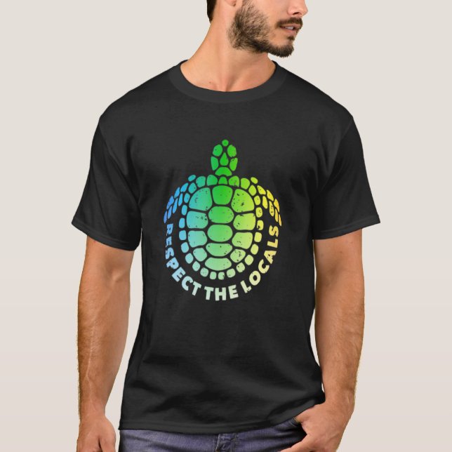 Camiseta El océano marino hawaiano de tortuga respeta a los (Anverso)