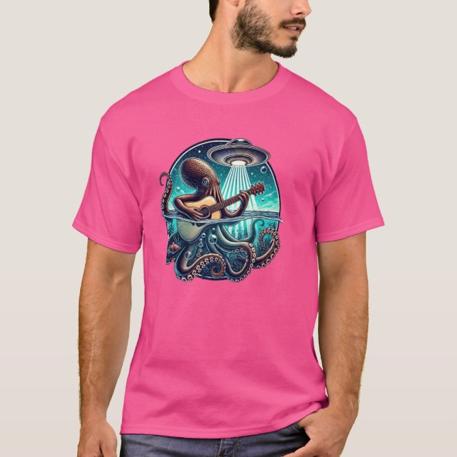 Camiseta El Octopus Tocando La Guitarra (Anverso)