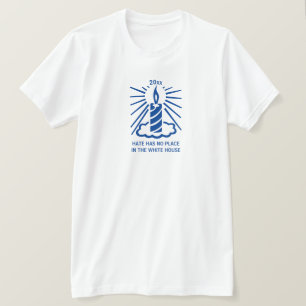 Camiseta El odio no tiene lugar en el frente de las velas d