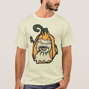 Camiseta El ojo espeluznante de la calabaza de una madera r