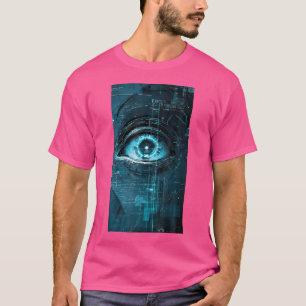 Camiseta El ojo futurista ciberpunk de la ciencia robótica