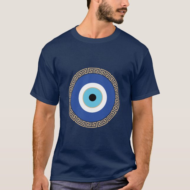 Camiseta El Ojo Malvado Griego En La Clave Griega (Anverso)