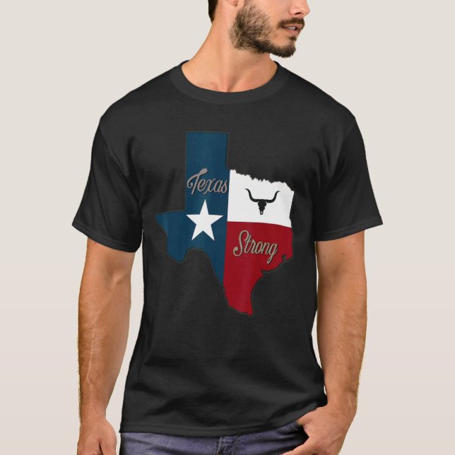 Camiseta El Orgullo de Texas fuerte como el Estado de Texas (Anverso)