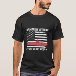 Camiseta El orgullo de veterano submarino patriótico corona